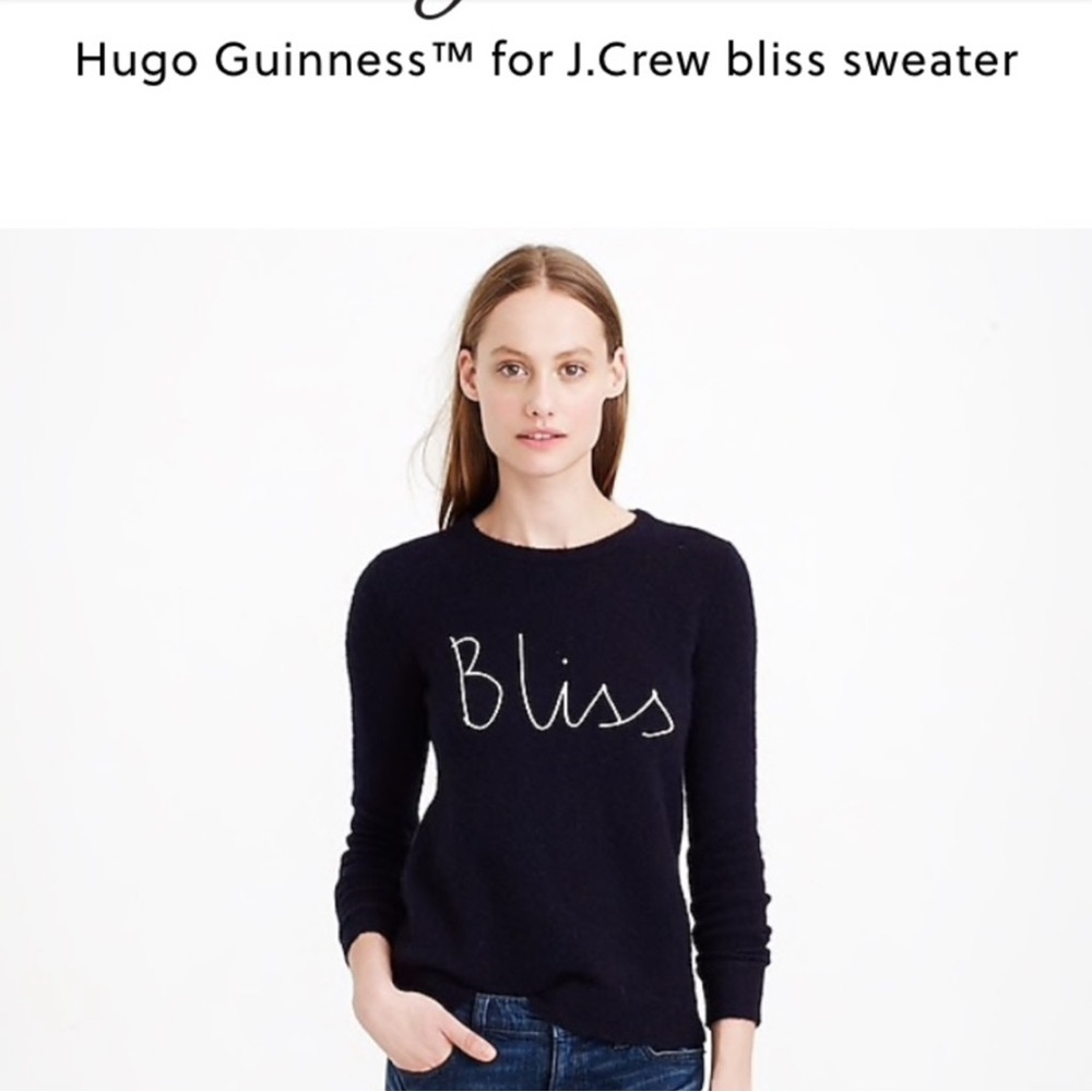 Hugo Guinness J. Crew Crewneck Bliss Sweater Small Wool Blue